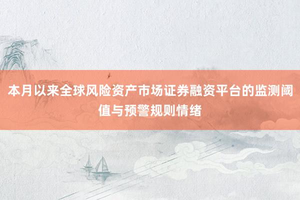 本月以来全球风险资产市场证券融资平台的监测阈值与预警规则情绪