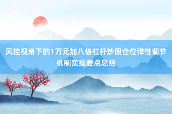 风控视角下的1万元加八倍杠杆炒股仓位弹性调节机制实操要点总结