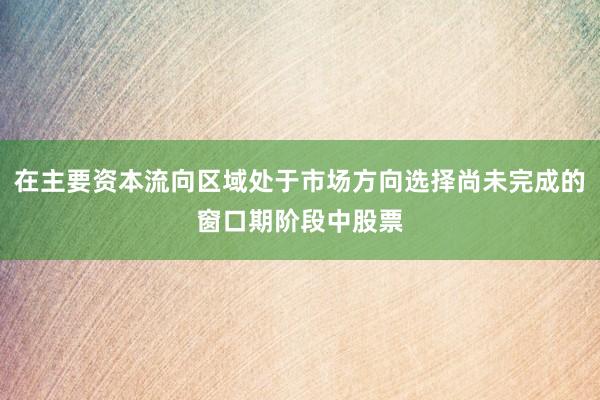 在主要资本流向区域处于市场方向选择尚未完成的窗口期阶段中股票