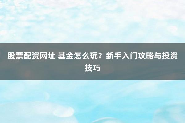 股票配资网址 基金怎么玩？新手入门攻略与投资技巧
